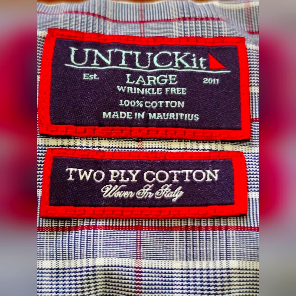 UnTuckit Men's Long Sleeve Button Up Size Large